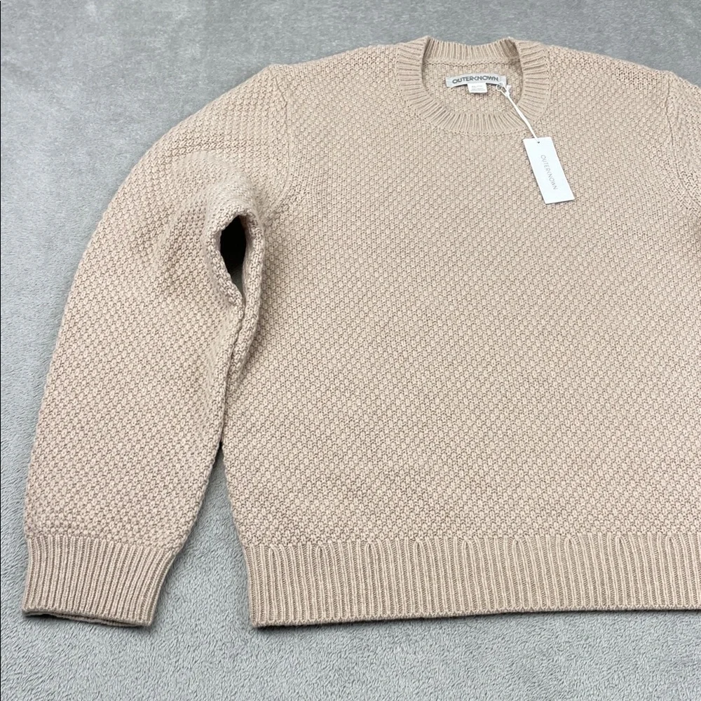 NEW Outerknown XXL Wool Cotton Harbor Knit Beige Textured Knit Sweater‎